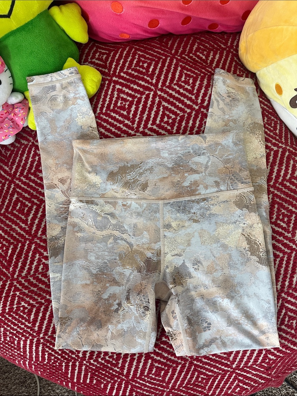 Athleta Elation Gilded Tight Leggings in Gold Marble pattern